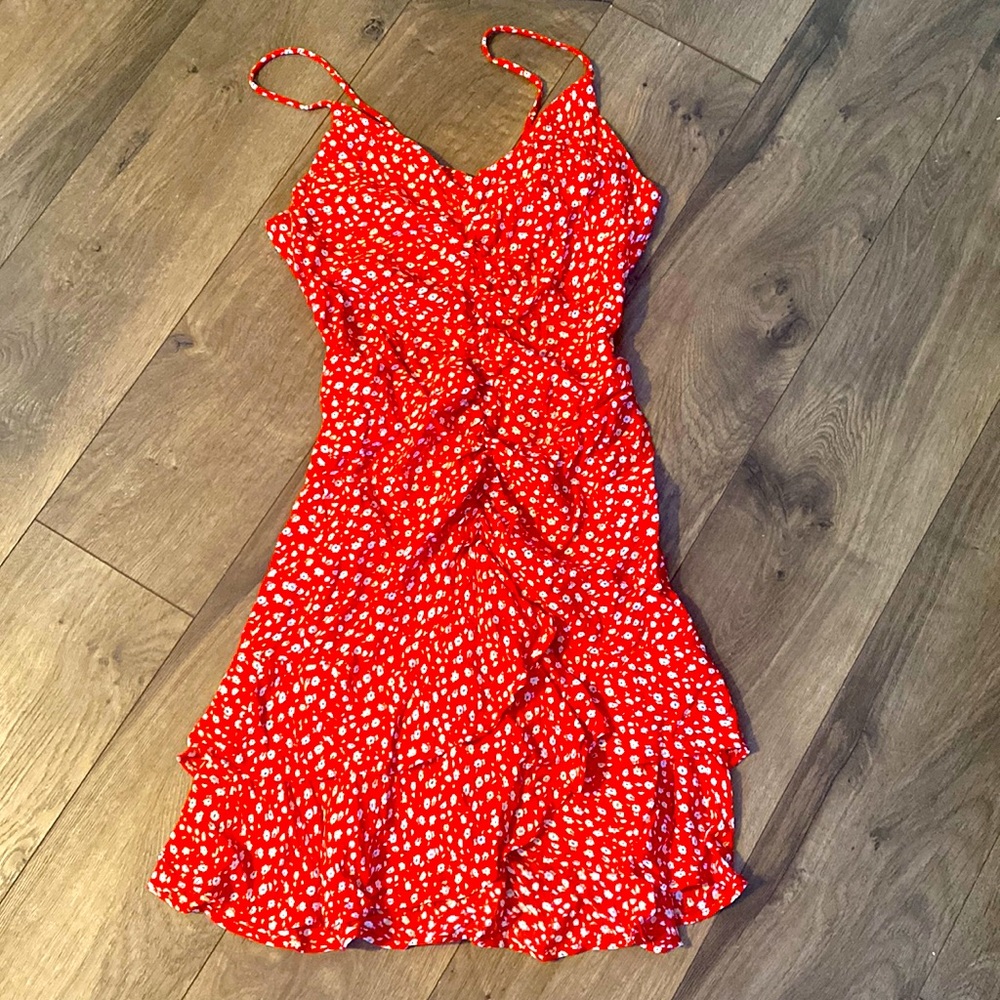Zara Red Floral Dress